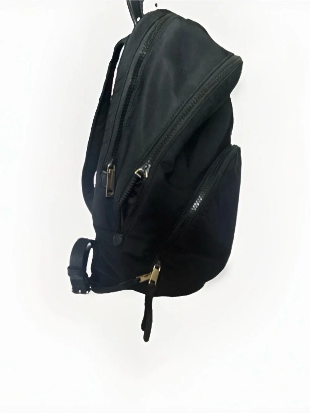 kate spade nylon black backpack with gold logo
